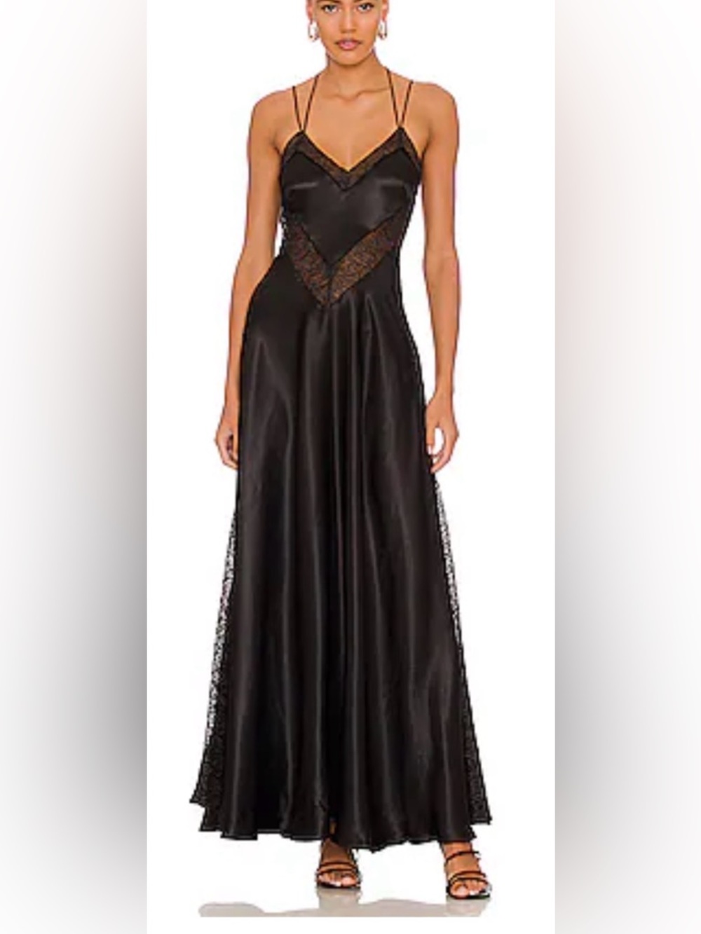 L'Academie 'Jaegar' Black Satin Maxi Dress Size S - $495- PLEASE SEE DESCRIPTION